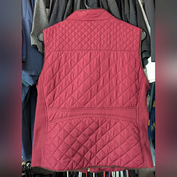 Active USA Quilted Zip Up Burgundy Vest Size Large - Picture 3 of 5